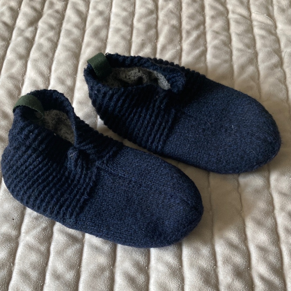 Bombas Navy Knit Kids Slip-On Slippers